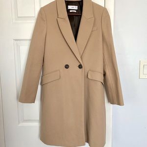 New Mango Women Coat Wool Size S US Beige Camel Color